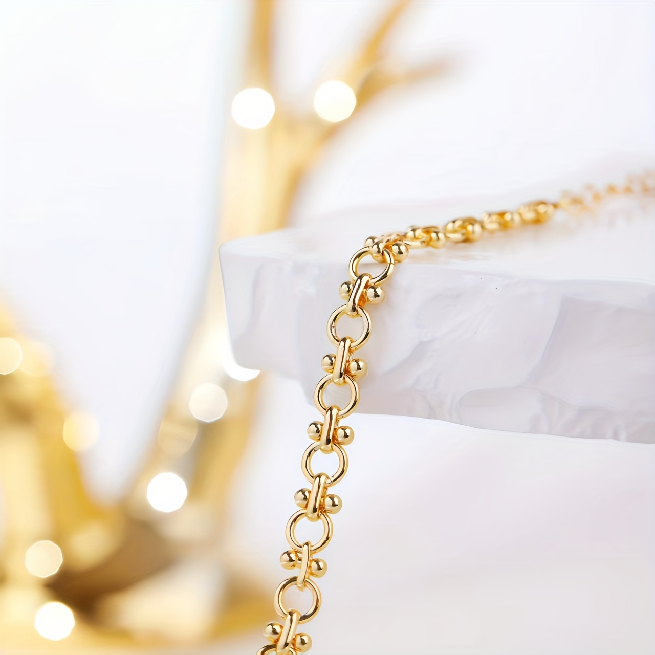 Women's 18K Gold Plated Geometric Woven Whip Bracelet